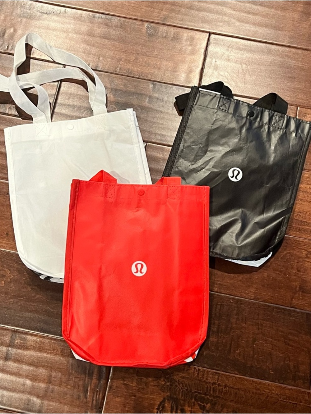 Lululemon Reusable Tote Small Shopping Bags - Red, Black, White